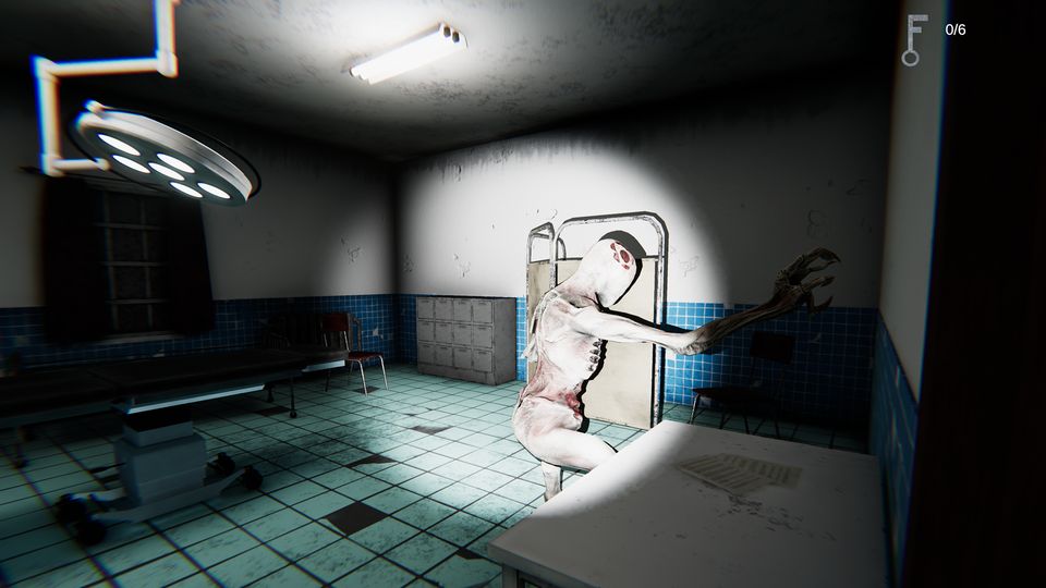 A creature in an abandoned hospital room