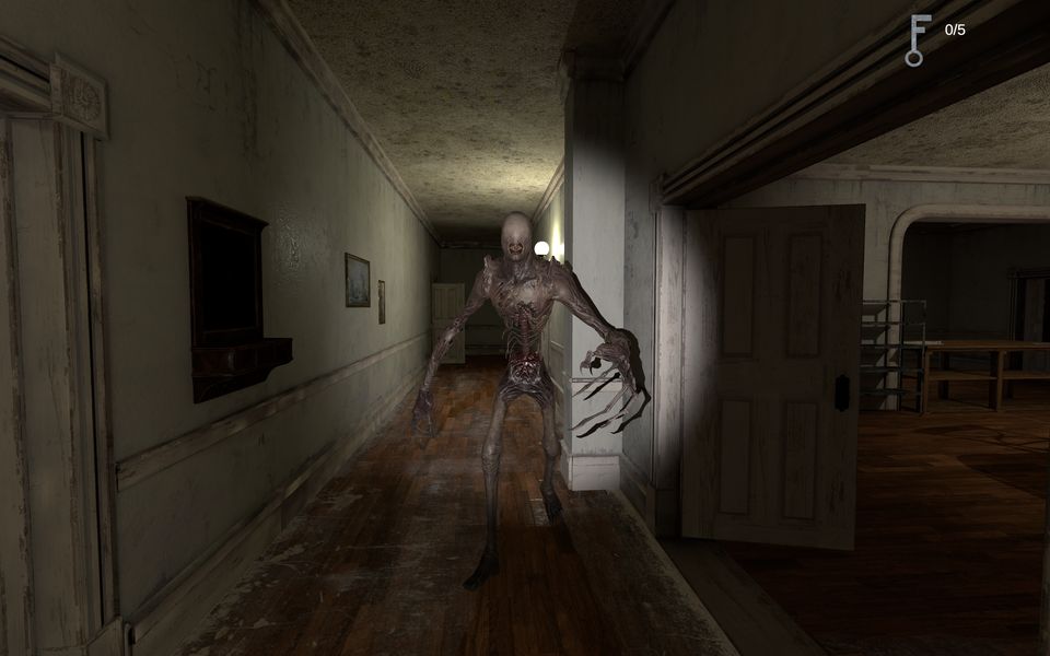 A creature lurking in a hallway