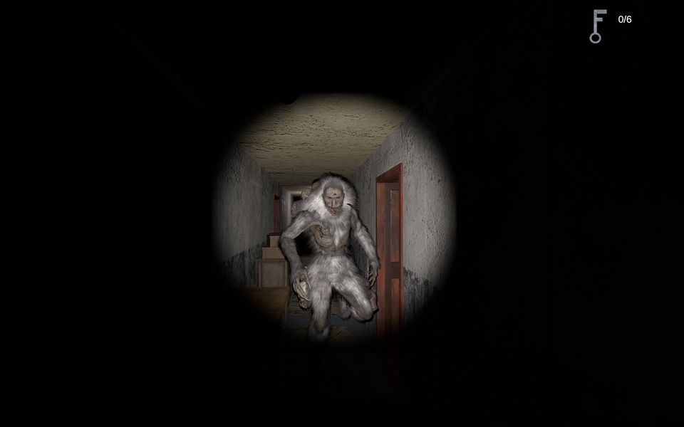 A flashlight reveals a creature in the dark